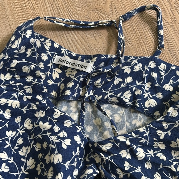 Reformation blue floral midi dress - Picture 3 of 6